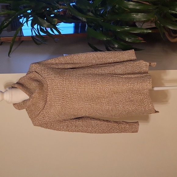 Andeaway Large Knit Tan Sweater Loose Turtleneck - Picture 1 of 7